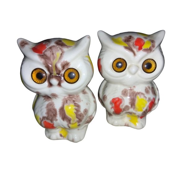 Owl Salt and Pepper Shaker Set- Colorful - Picture 1 of 16